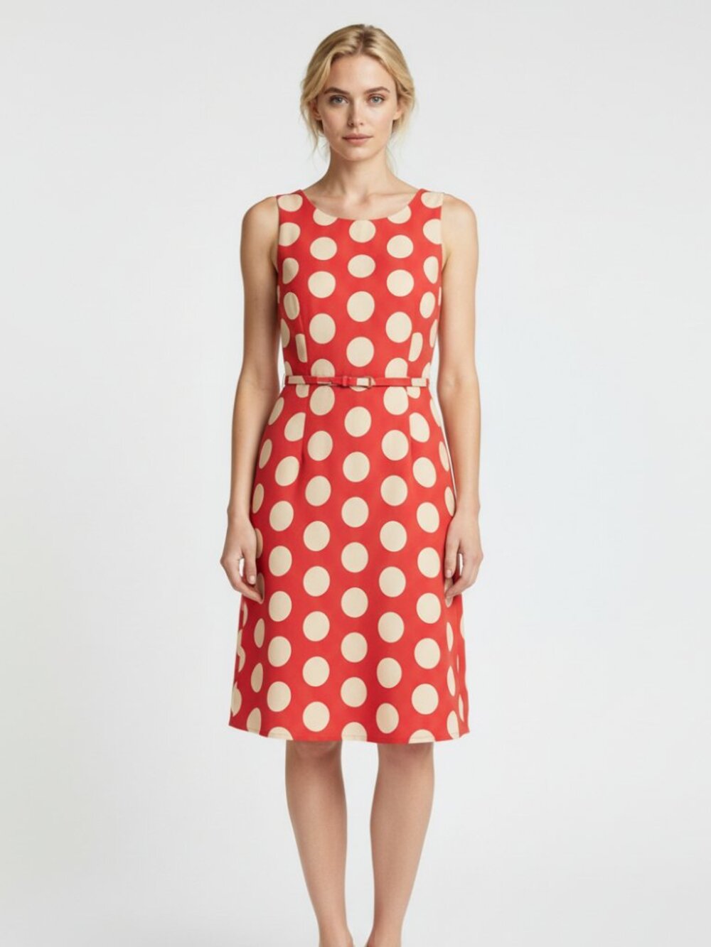 Boden Polka Dot Silk Blend Midi Dress